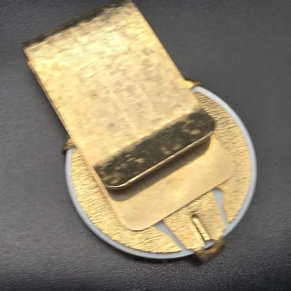 Vintage Equestrian Horse Themed Money Clip Gold Tone #5
